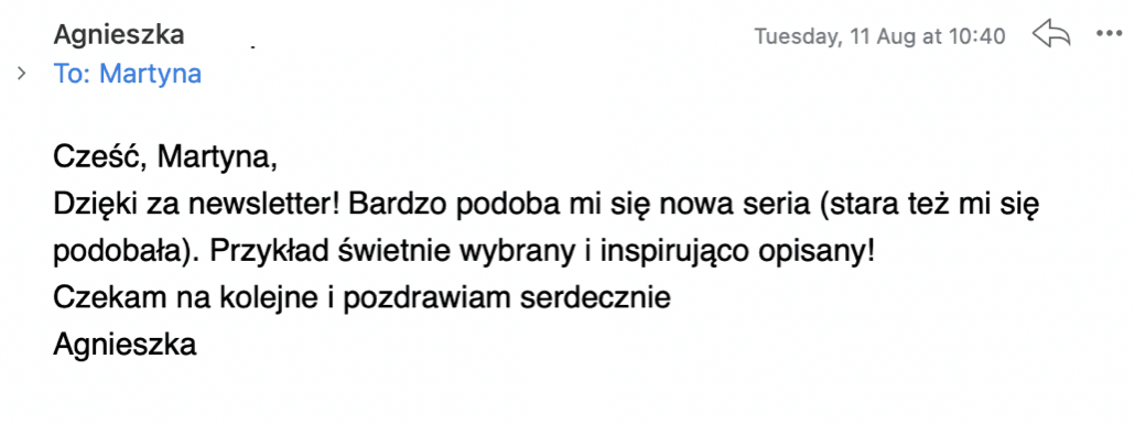 Wiadomość od czytelnika