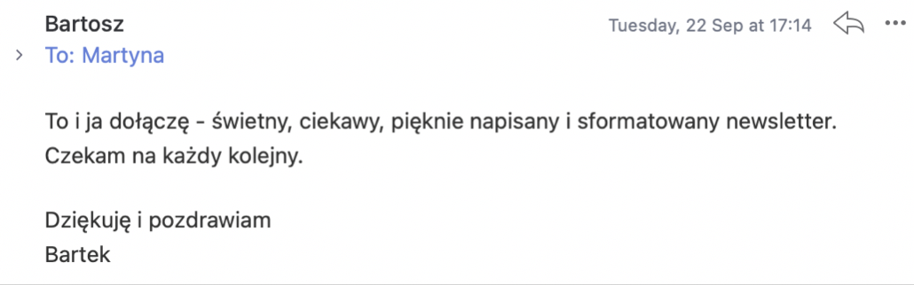 Wiadomość od czytelnika