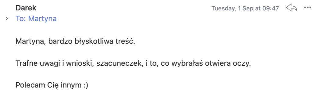 Wiadomość od czytelnika