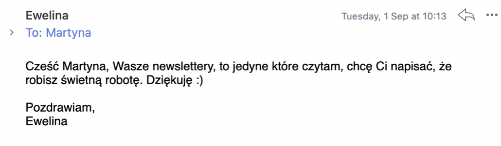 Wiadomość od czytelnika