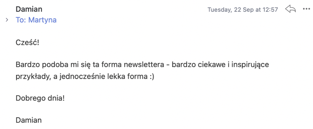 Wiadomość od czytelnika