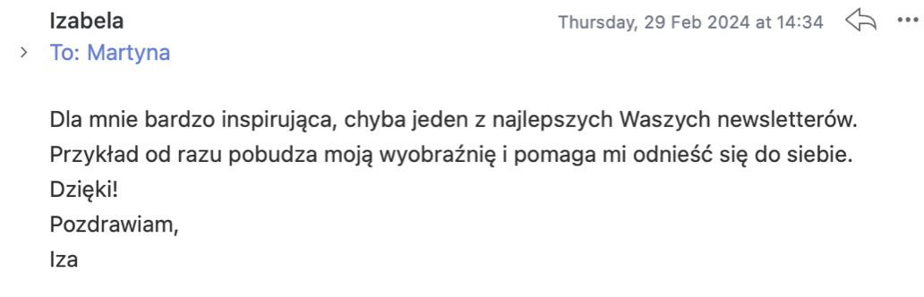 Wiadomość od czytelnika