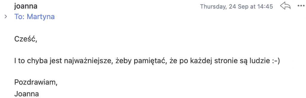 Wiadomość od czytelnika