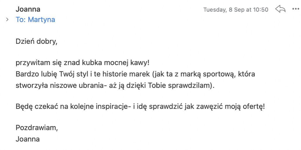 Wiadomość od czytelnika