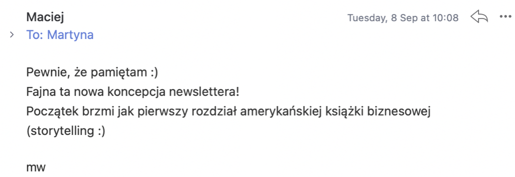 Wiadomość od czytelnika