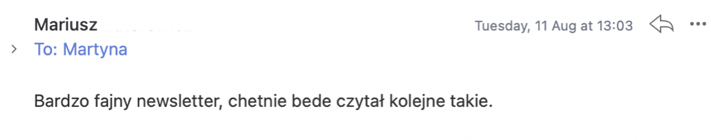 Wiadomość od czytelnika